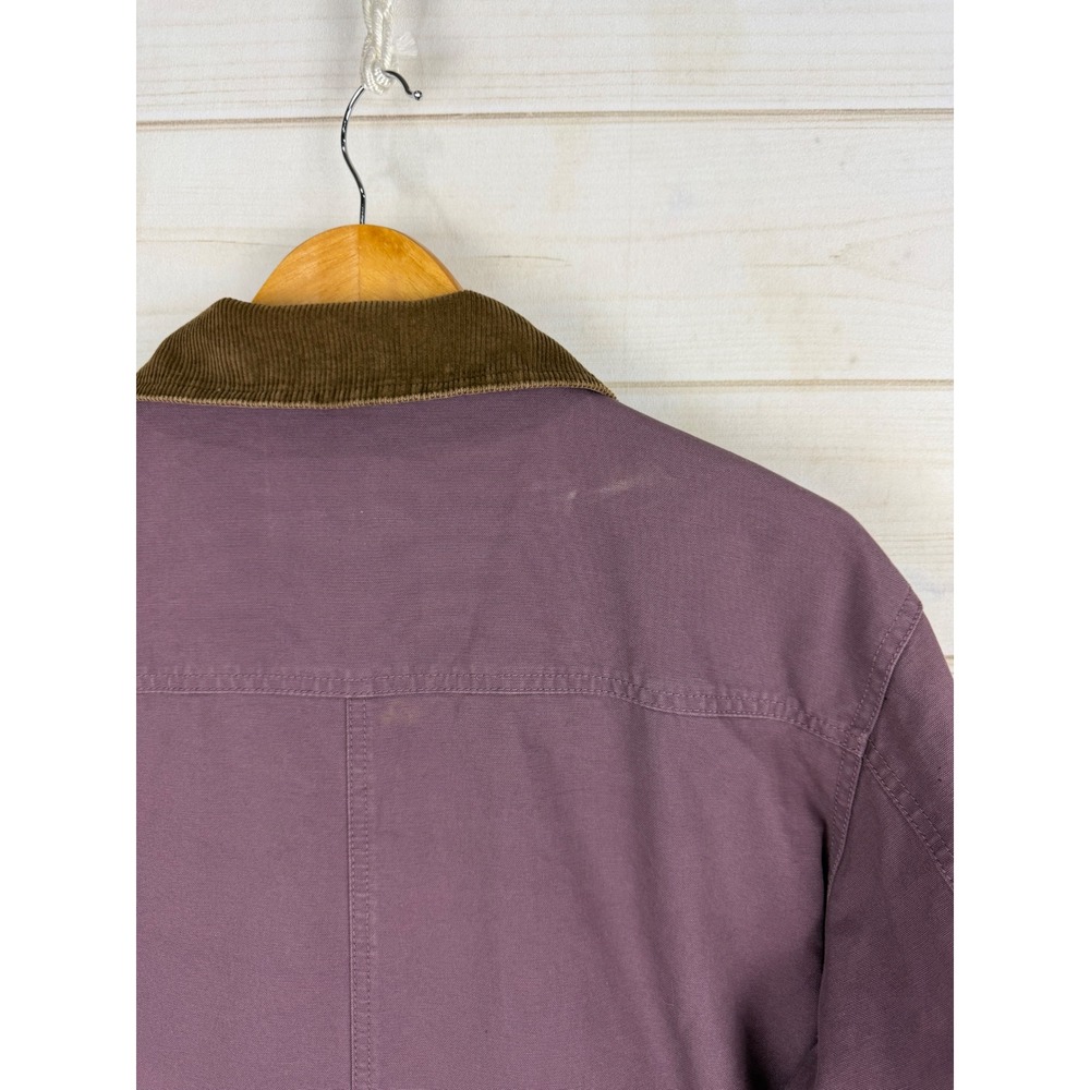 LL Bean Adirondack Coat Women XL Purple Barn Corduroy Collar Canvas Outdoor - Picture 3 of 12